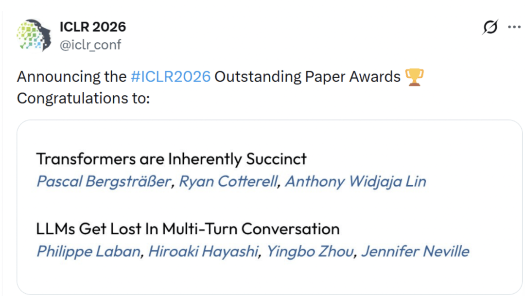 ICLR 2026獲獎論文揭曉：兩篇傑出論文，大神Alec Radford經典工作獲時間檢驗獎