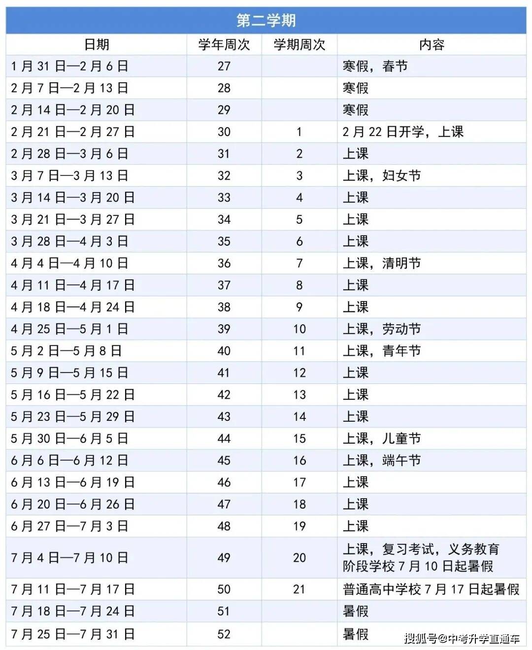 2026-2027學年深圳中小學校歷表（小學+初中+高中+中職）