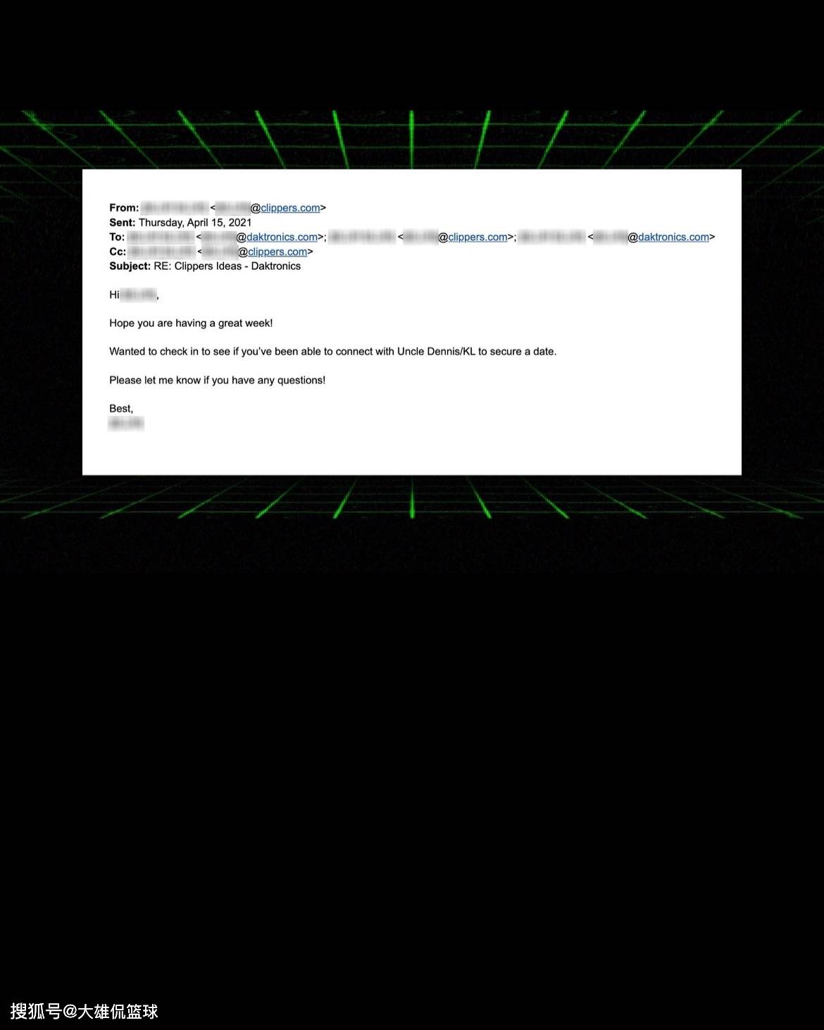原創電子郵件洩露，快船正就達克特羅尼克斯交易，與倫納德等人協調