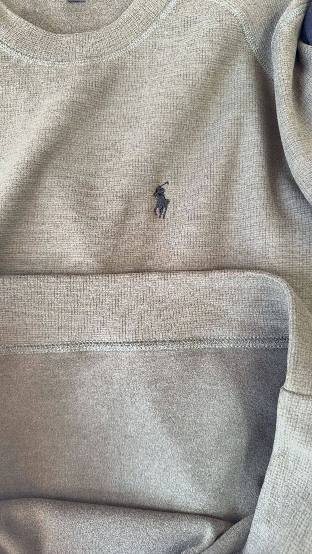拉*夫同款刺繡圓領華夫格衛衣，男士衣櫃裡的經典款！